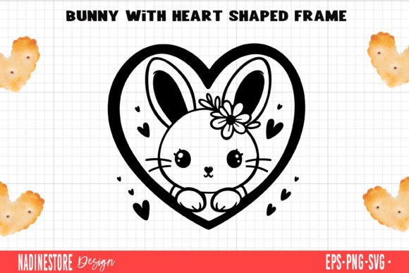 Download Bunny with Heart Shaped Frame SVG EPS. - Heart shaped frame svg Collection