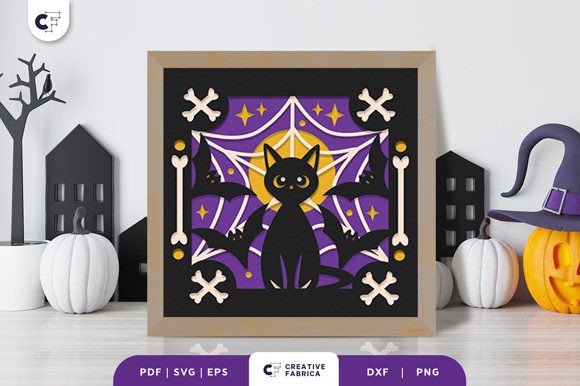 Download Halloween Black Cat Layered Papercut - Premium Bundle