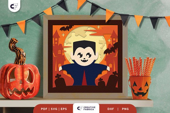 Download Vampire 3D Shadow Box Paper Cut SVG - Premium Resources